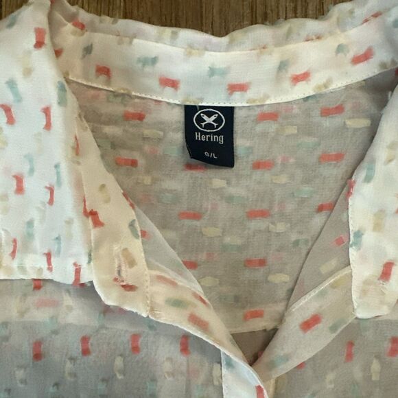 Hering Brazilian Sheer Blouse Geometric Boho Large‎ Colorful - Picture 2 of 8